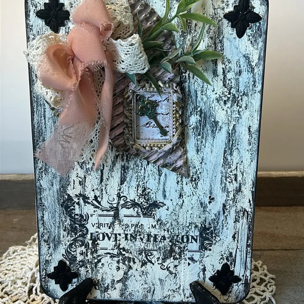 Handmade French Country- Shabby Distressed wood shelf sitter